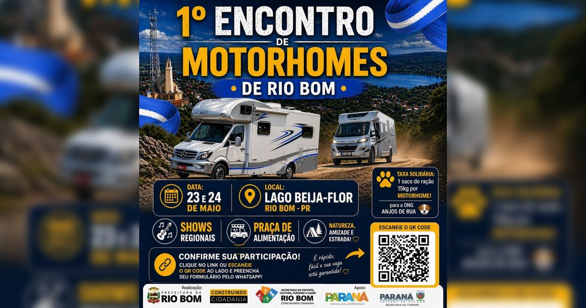 Encontro de motorhomes promete movimentar Rio Bom em maio