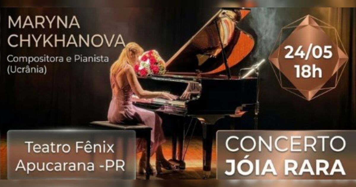 Pianista ucraniana Maryna Chykhanova apresenta concerto em Apucarana