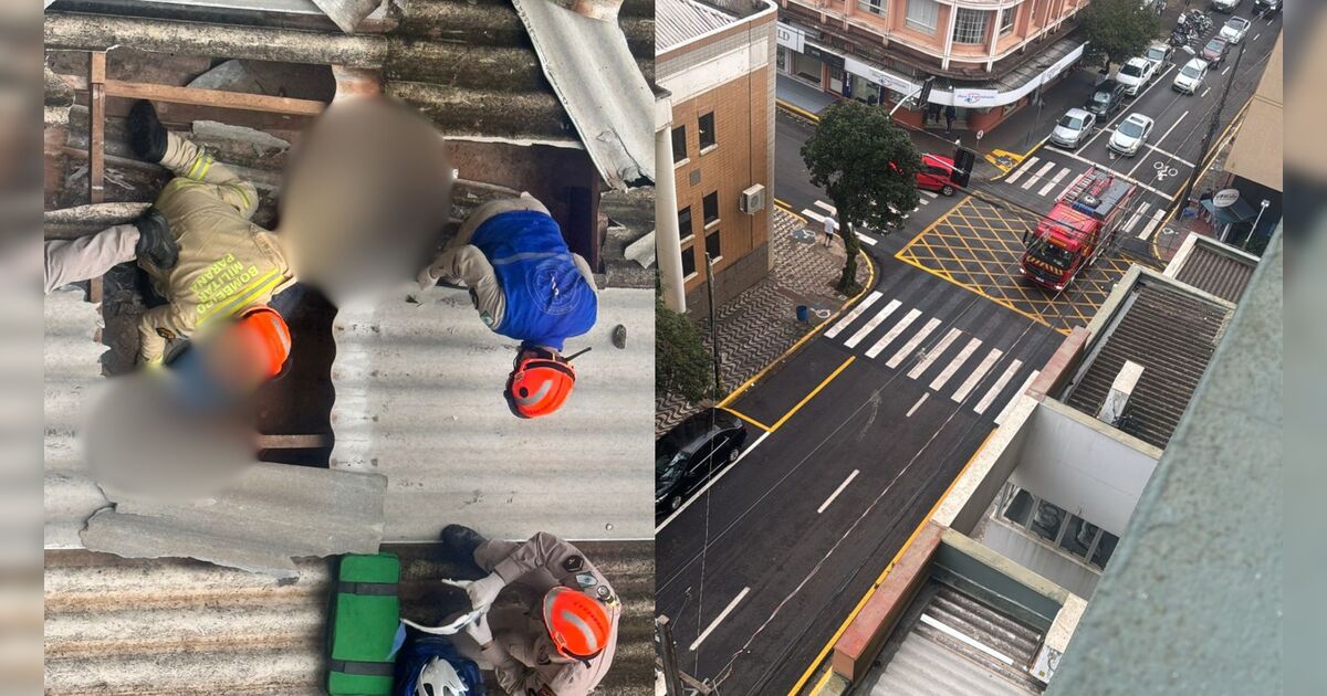 Queda de mulher de prédio no centro de Apucarana mobiliza bombeiros