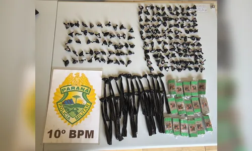 Dupla é presa na BR-376 com drogas que tinham selos de Pablo Escobar e Bob Marley