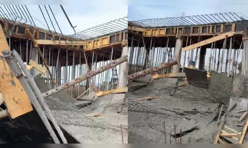 Escoramento de laje cede em obra de ampliação do Cisvir em Apucarana