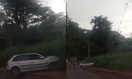 Motorista fica ferido após bater carro contra poste em Apucarana