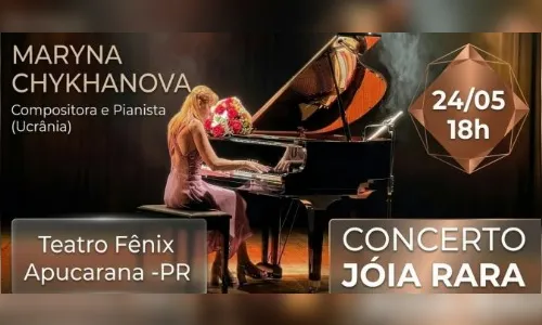 Pianista ucraniana Maryna Chykhanova apresenta concerto em Apucarana