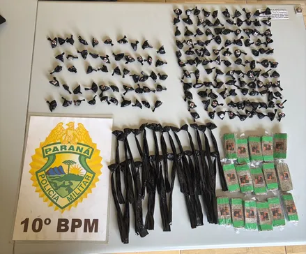 Dupla é presa na BR-376 com drogas que tinham selos de Pablo Escobar e Bob Marley