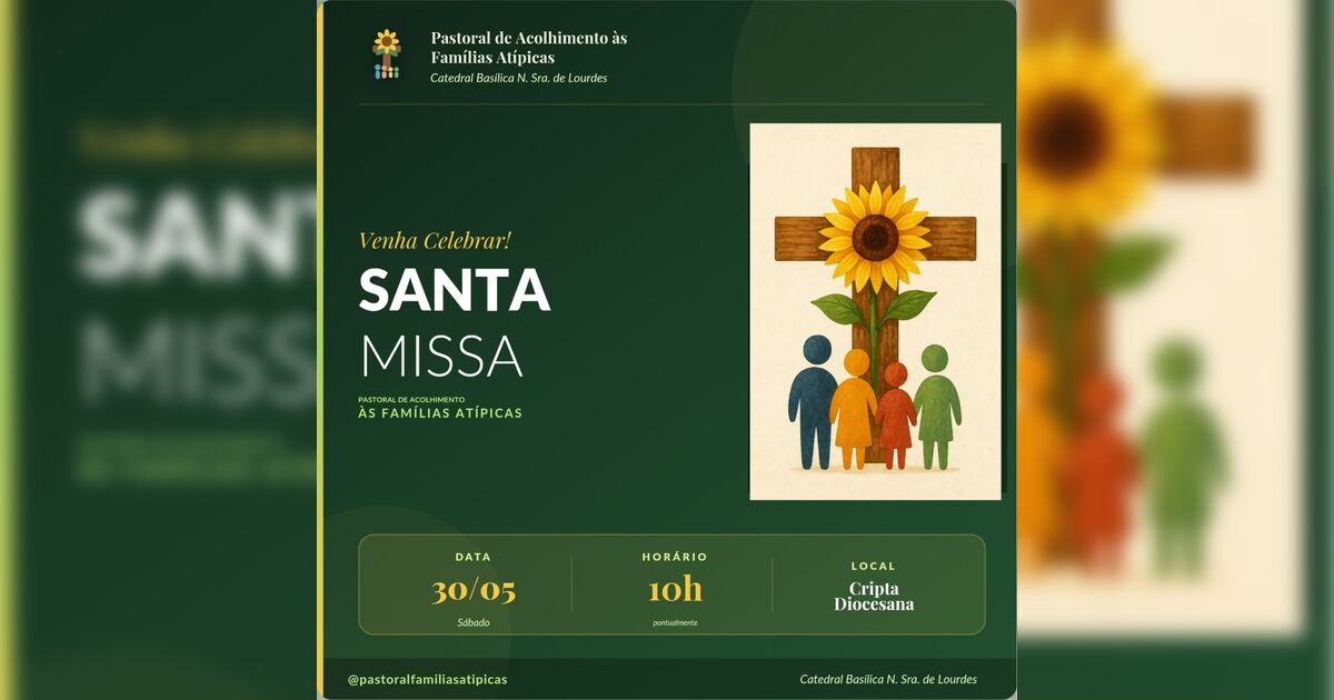 Missa para as famílias atípicas é celebrada neste sábado (30) em Apucarana