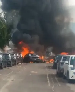 Helicópteros caíram após colisão e provocaram incêndio no Recreio dos Bandeirantes