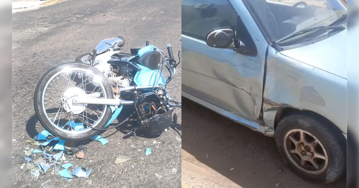 Motociclista de 21 anos ferido em acidente em Apucarana