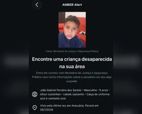 Menino autista não verbal desaparece no PR e Alerta Amber é ativado; buscas são feitas