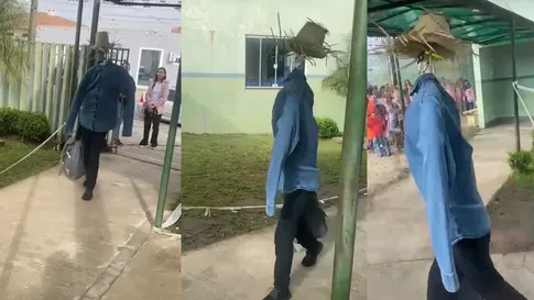 Aluno de escola do Paraná aparece fantasiado de 'homem invisível' e vídeo viraliza