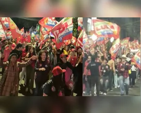 Apoiadores saem às ruas da área central em ato de apoio a Lula em Apucarana