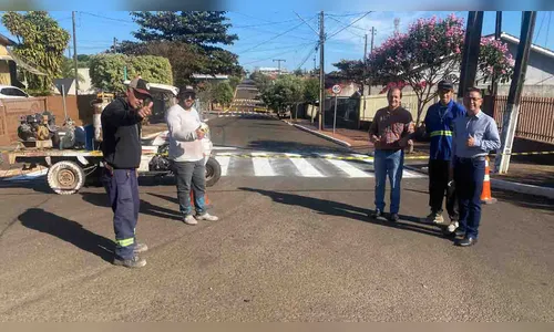Jardim Alegre intensifica revitalização da sinalização horizontal