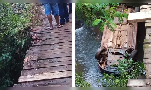 Carro cai de ponte e motorista morre em rio de Godoy Moreira