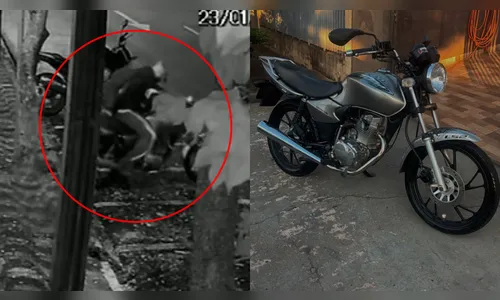 Câmera flagra momento em que moto de vigilante é furtada em Apucarana