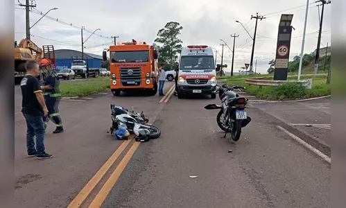 Colisão entre motos em trevo de Jandaia do Sul deixa três feridos