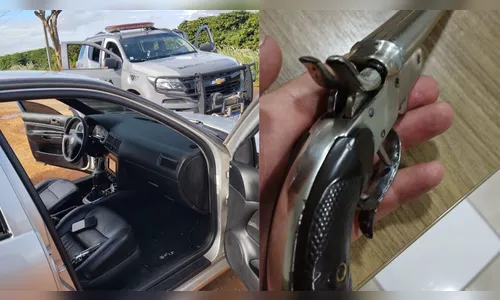 Homem é pego dirigindo com criança no colo e com uma arma em Apucarana
