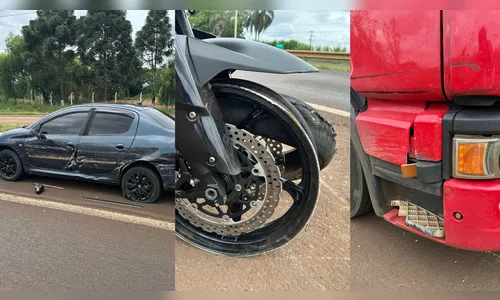 Acidente entre três veículos deixa um motociclista ferido na BR-369