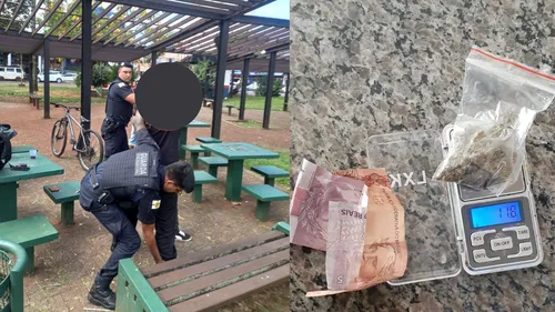 Durante a revista pessoal, os agentes encontraram 11,9 gramas de maconha e R$ 15 em dinheiro trocado