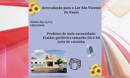 Edhucca faz campanha para ajudar idosos do Lar São Vicente de Paulo