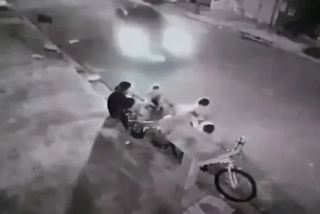 Imagens fortes: crianças são atropeladas na calçada por jovem bêbado