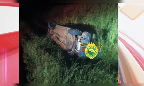 Motorista de Rio Bom fica ferido após capotamento em Rolândia