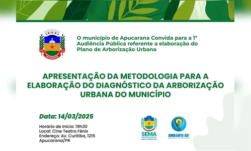 Meio Ambiente convida população para debater arborização de Apucarana