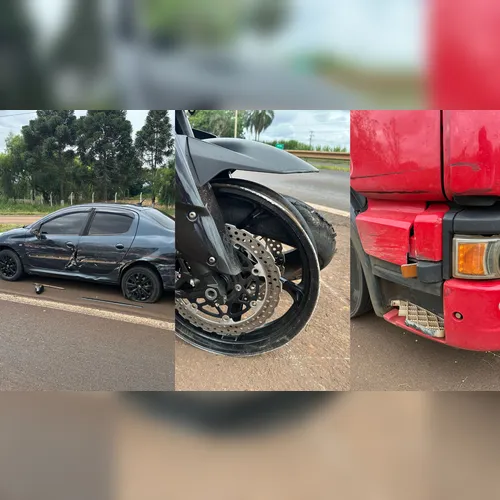 Acidente entre três veículos deixa um motociclista ferido na BR-369