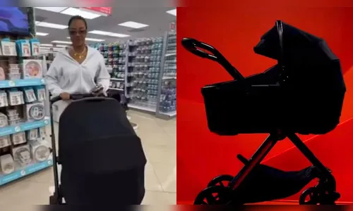 A logo da Lamborghini fica estampado no assento do carrinho