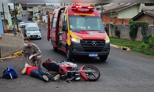 Motociclista fica ferido após acidente em cruzamento de Apucarana