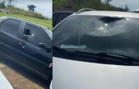 Carros danificados pelo homem