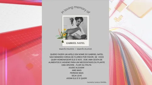 Família pede doações a entidades em vez de coroas de flores