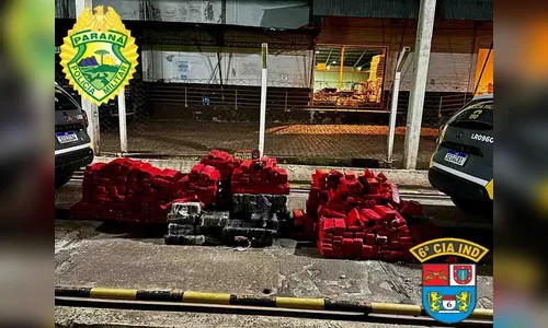 PM apreende 700 quilos de maconha após perseguição em Rosário do Ivaí