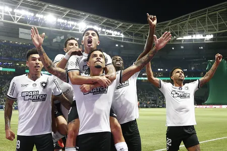 Jogadores do Botafogo comemoram vitória