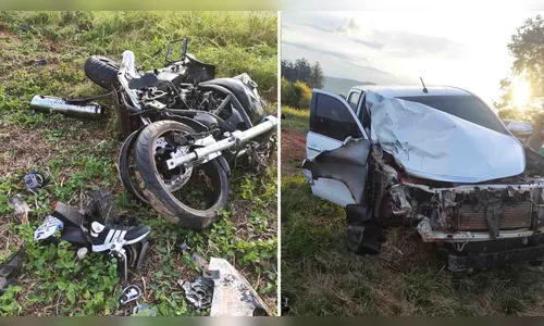 Acidente entre Hilux e motocicleta deixa um morto na PR-082