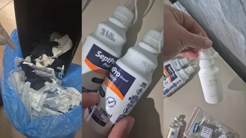 Produtos apreendidos com fisioterapeuta