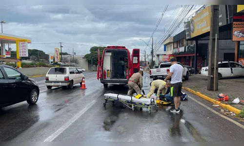 Motociclista sofre queda na Avenida Minas Gerais em Apucarana