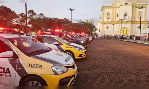 Lançamento de operação mobiliza dezenas de viaturas e helicóptero em Apucarana