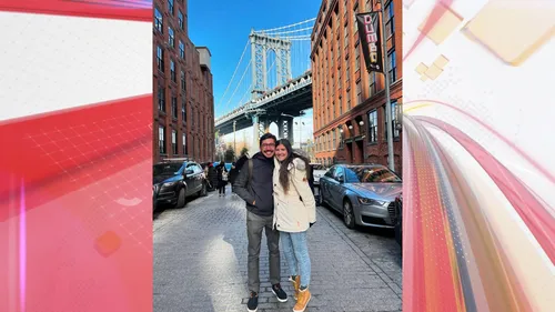 Nilson com a esposa em Nova York