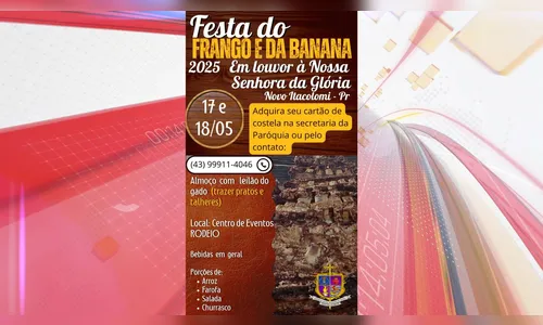 Novo Itacolomi se prepara para a Festa do Frango e da Banana 2025
