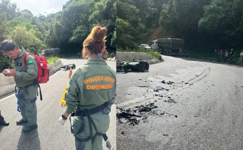 O acidente ocorreu em uma curva fechada, quando a vítima perdeu o controle da moto e invadiu a pista contrária