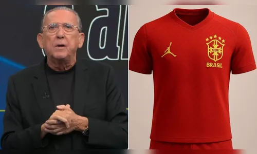 Galvão Bueno detona nova camisa vermelha da seleção brasileira: 