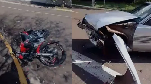 Acidente envolveu Pampa e moto