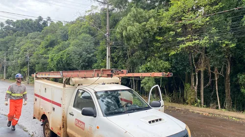 Técnicos da Copel estão no local