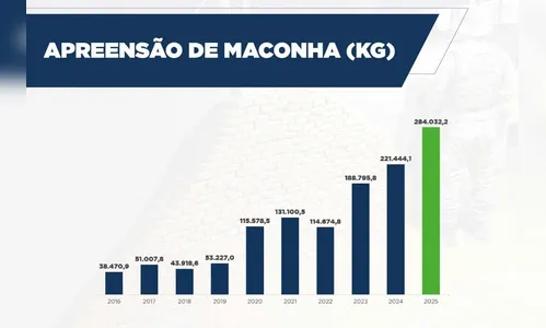 
							Apreensões de drogas crescem 27,5% no Paraná no 1º semestre
						
						