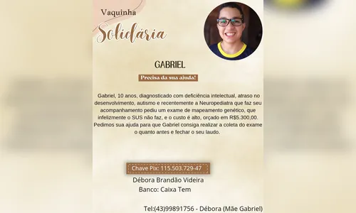 
							Família pede ajuda para custear exame genético de criança com autismo
						
						