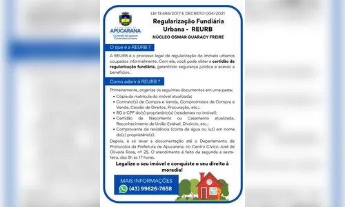 
							Pedido de regularização de casas do Osmar Guaracy Freire encerra nesta sexta
						
						