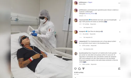 
							Mulher agredida com 61 socos posta 1ª foto depois de cirurgia
						
						