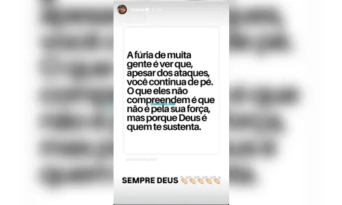 
							Virginia Fonseca posta reflexão sobre ser atacada: 'Continua de pé'
						
						