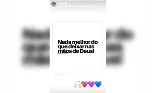 
							Virginia faz reflexão após revelação sobre reconciliação com Zé Felipe
						
						