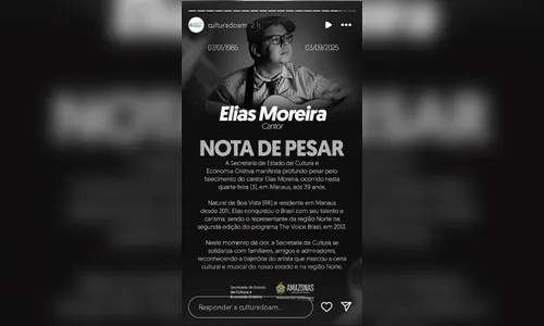 
							Ex-participante do The Voice Brasil morre aos 39 anos em Manaus
						
						