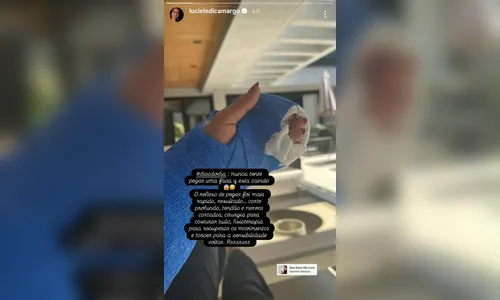 
							Luciele Di Camargo sofre acidente grave com faca e passa por cirurgia
						
						